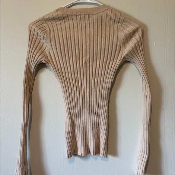 Quince Light Tan Ribbed Top - Picture 3 of 3